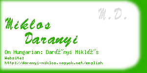 miklos daranyi business card